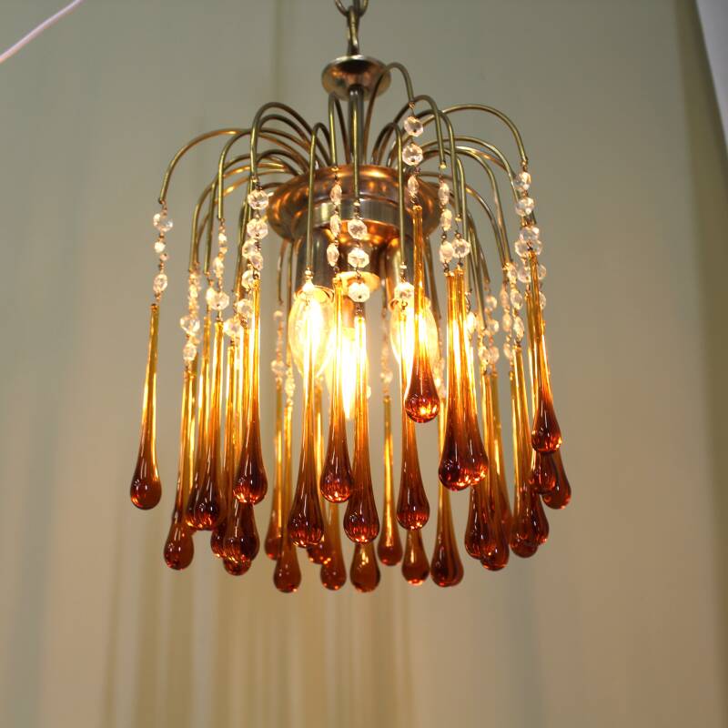 Vintage teardrop lamp - amber