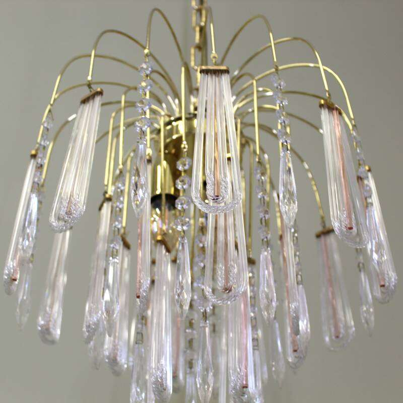 Vintage teardrop lamp - transparent/pink