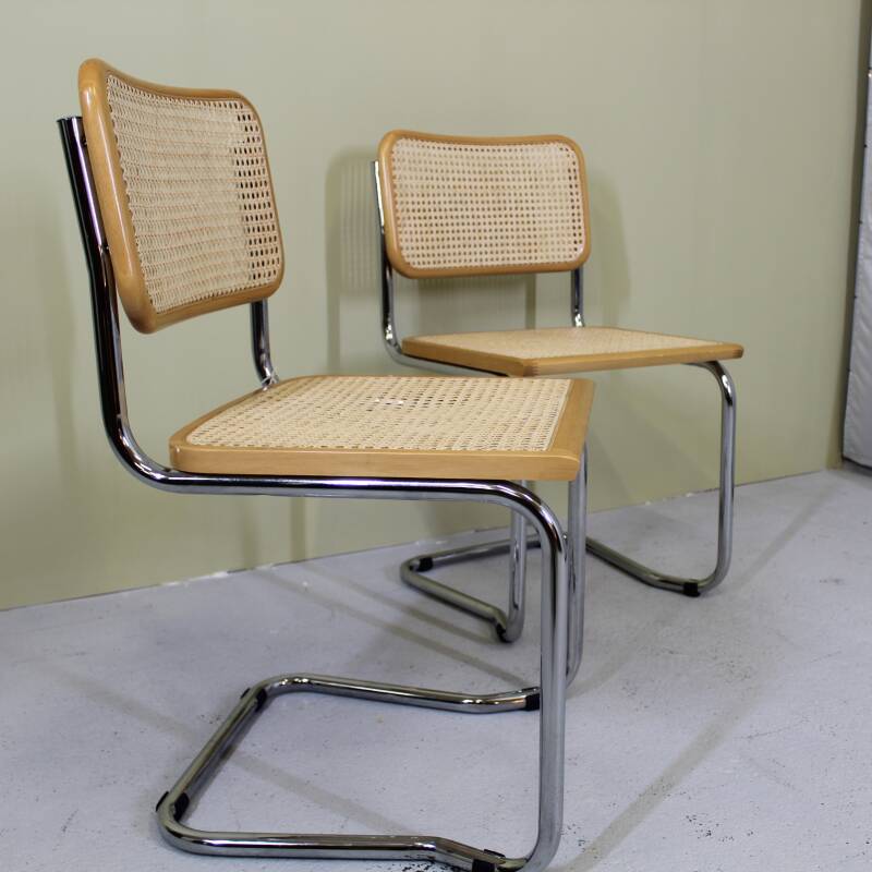 Set of vintage webbing chairs Marcel Breuer
