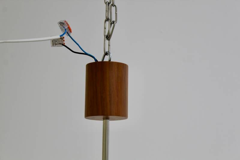 Vintage ceiling lamp, 4-arm lamp - wood, amber | 01200