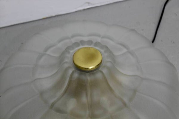 Vintage Deckenlampe, Deckenleuchte - Blumenform, 70er Jahre, Messing Glas | 01202