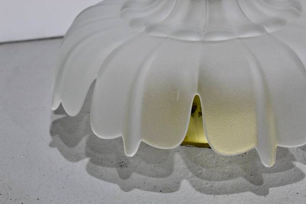 Vintage Deckenlampe, Deckenleuchte - Blumenform, 70er Jahre, Messing Glas | 01202