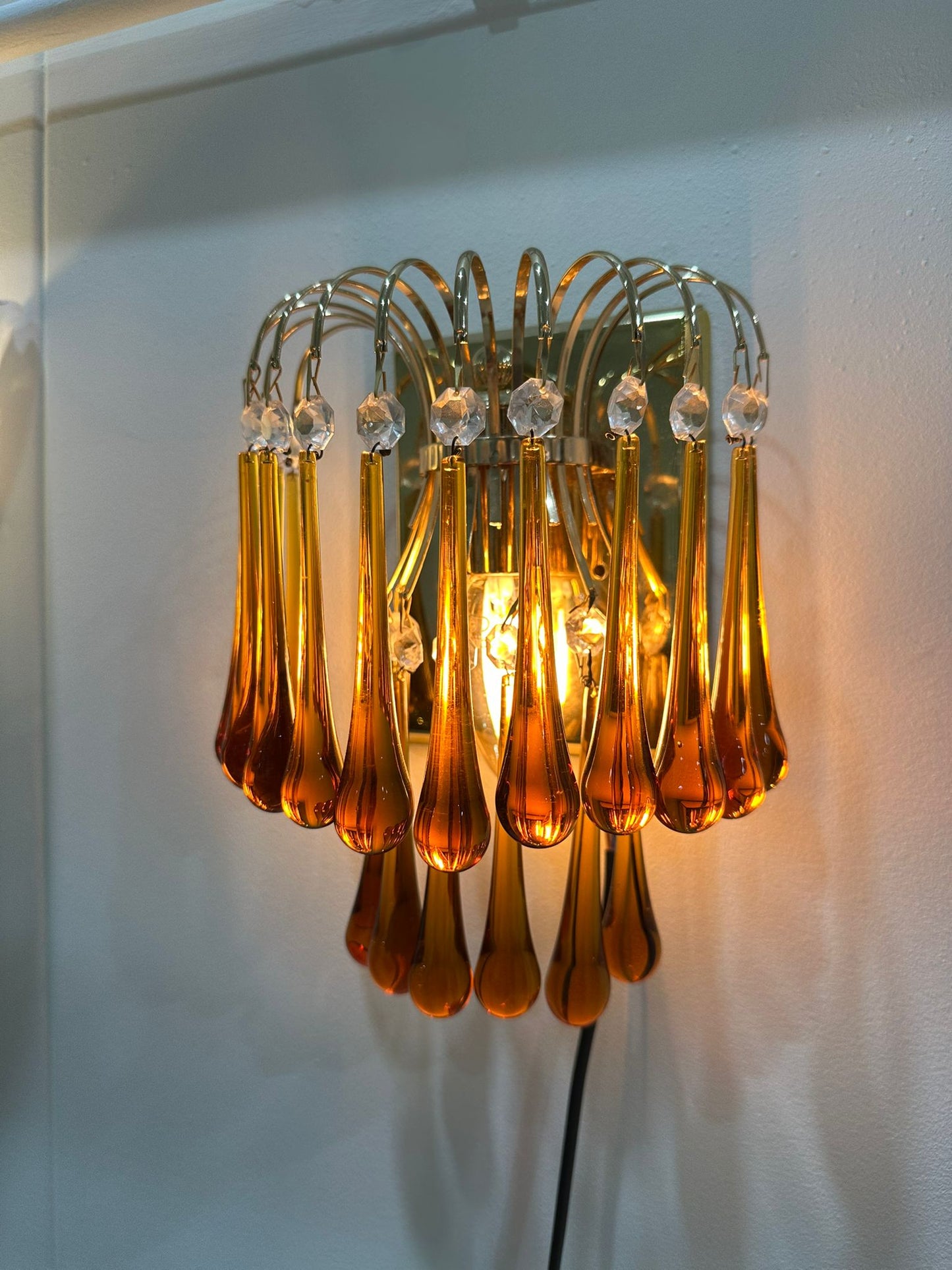 Vintage teardrop wandlamp - Murano