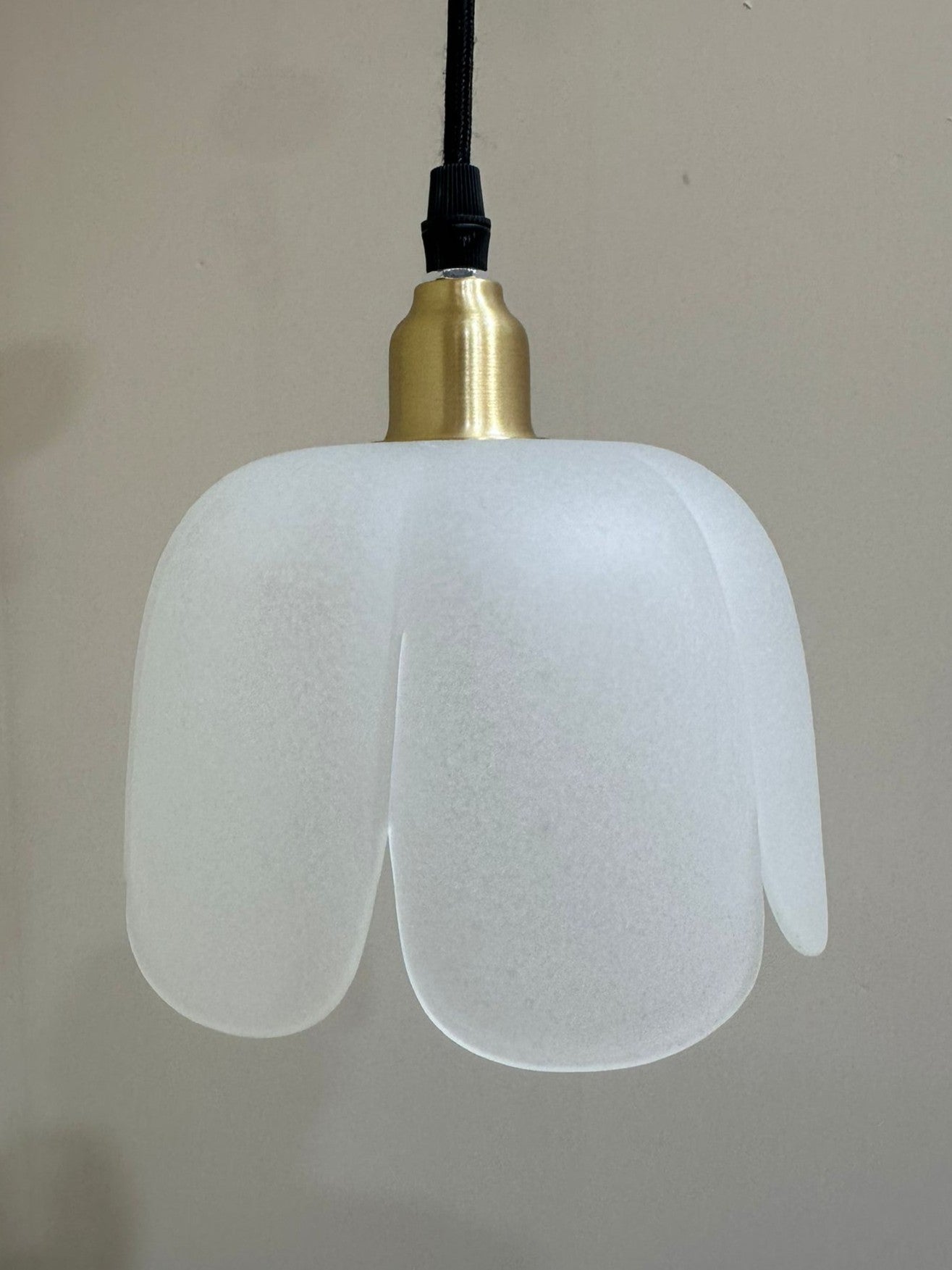 Vintage hanglamp - bloem, glas