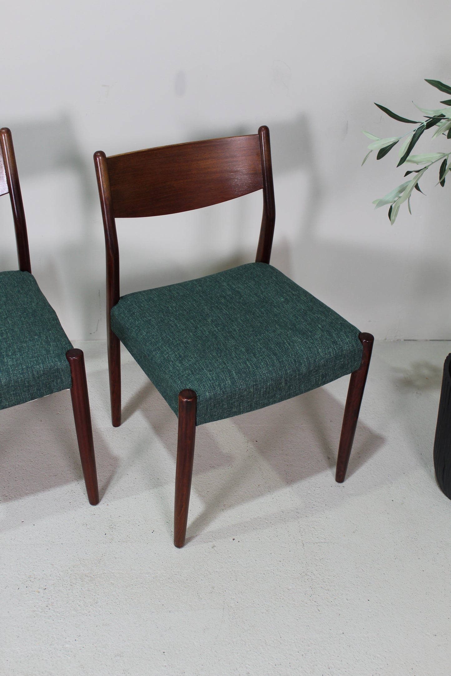 4x Vintage eetkamerstoelen - jaren '60 groen