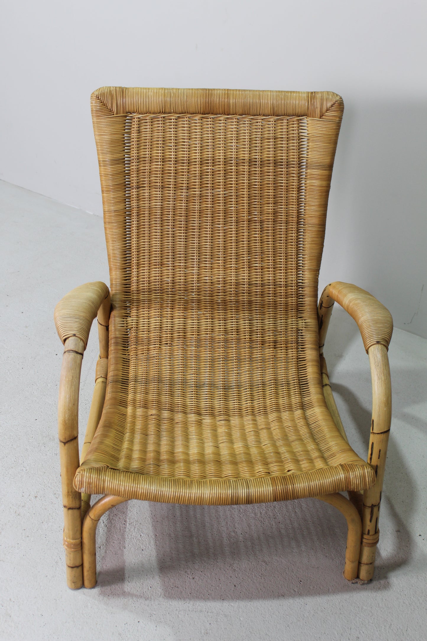 Vintage rieten fauteuil - Arco Schutzmarke