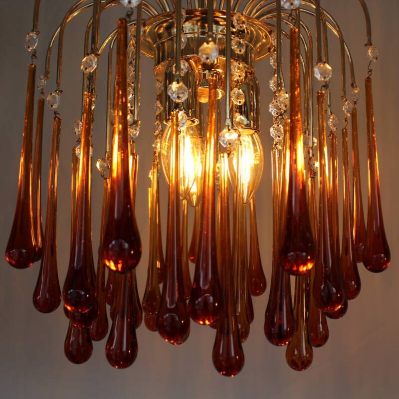 Vintage teardrop lamp - amber