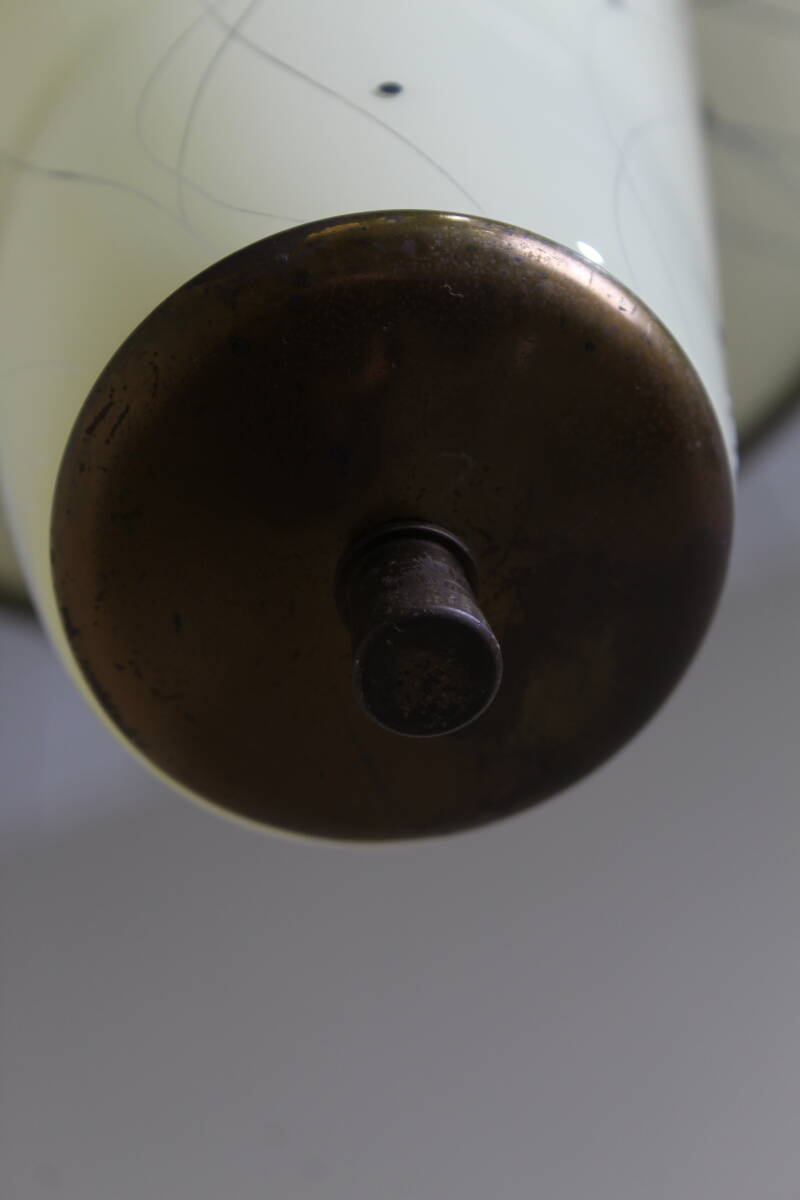 Vintage hanglamp - wit, messing, jaren '50 | 01355