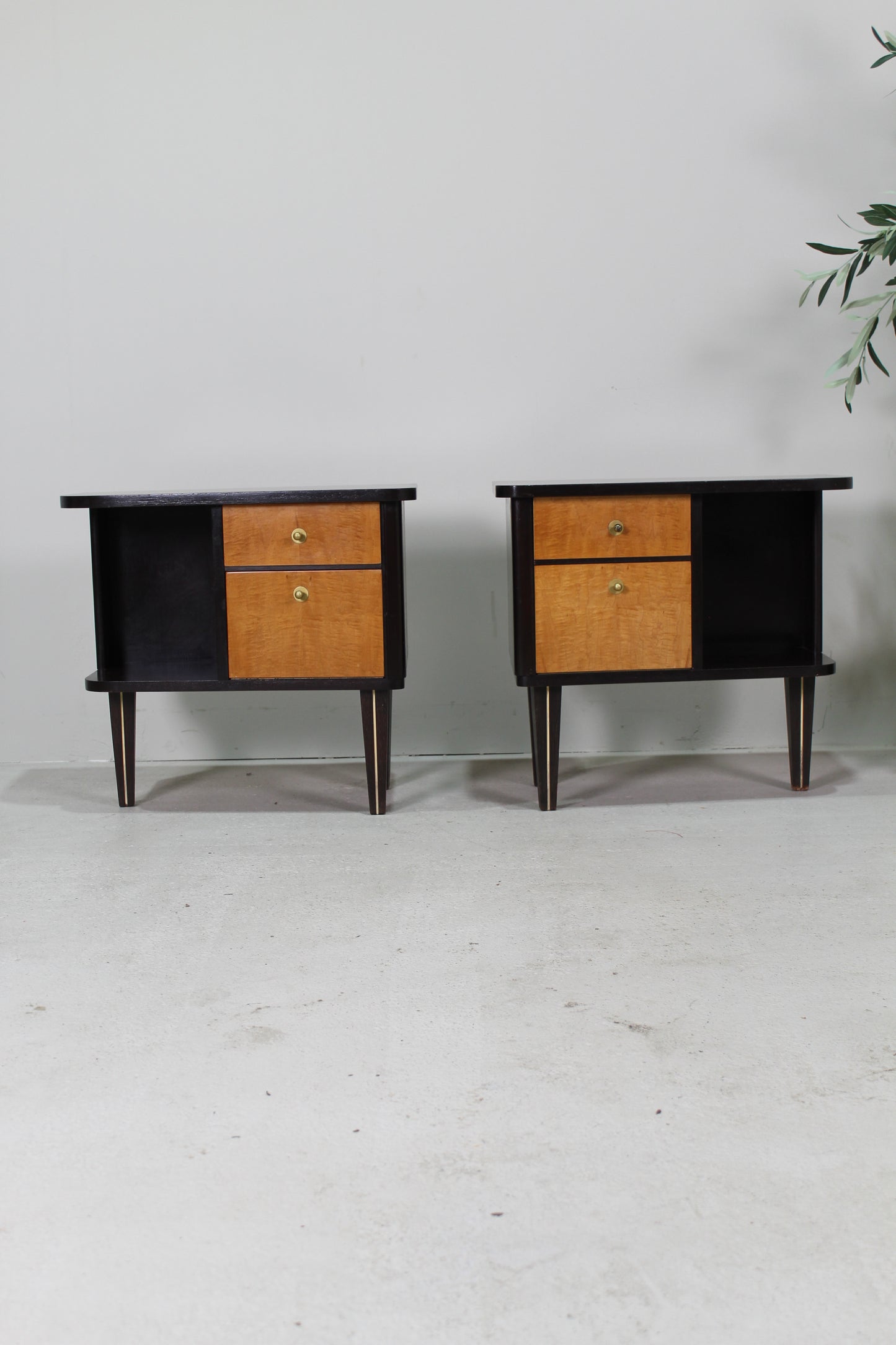 Set vintage nachtkastjes jaren '50