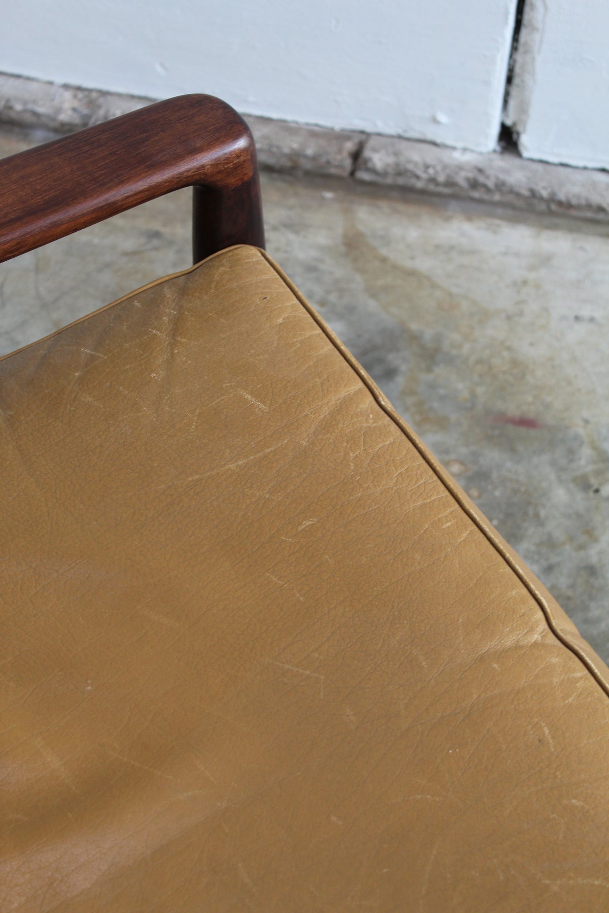 Mid century fauteuil, easy chair leer