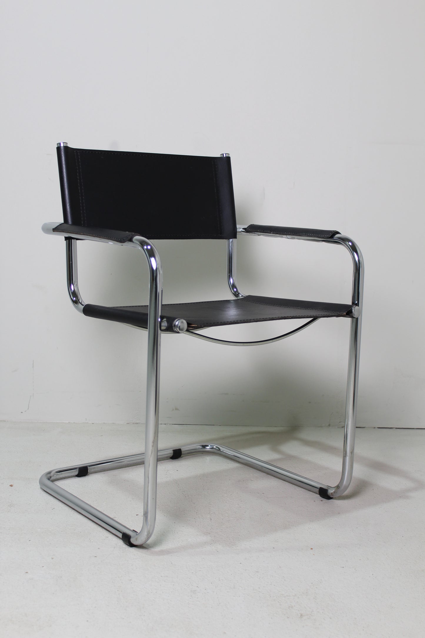 Vintage leren buisframestoel