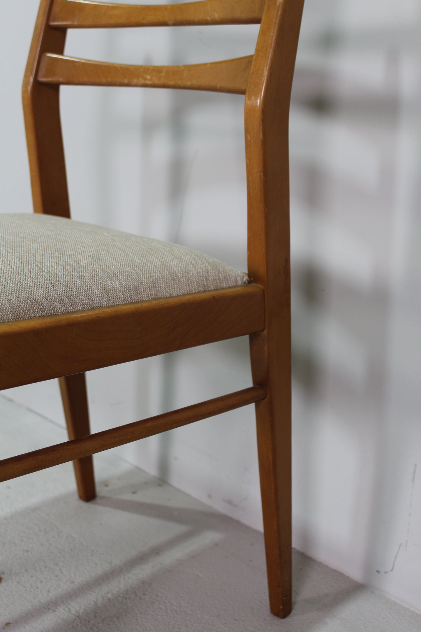 4x vintage eetkamerstoelen, beige