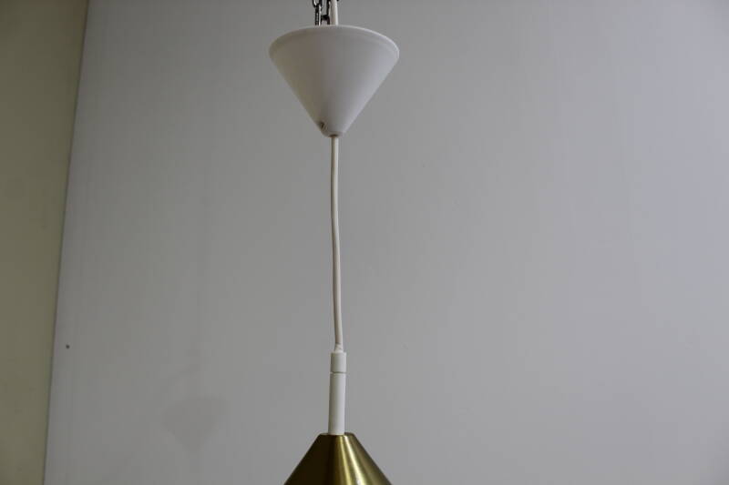 Vintage metalen hanglamp - Honsel Leuchten, jaren, '70 bruin, goud