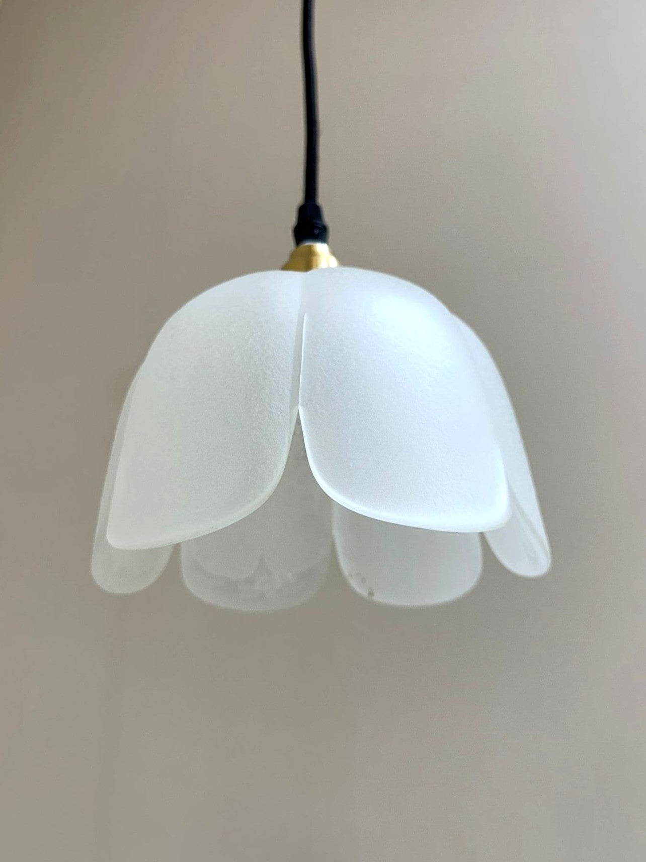 Vintage hanglamp - bloem, glas