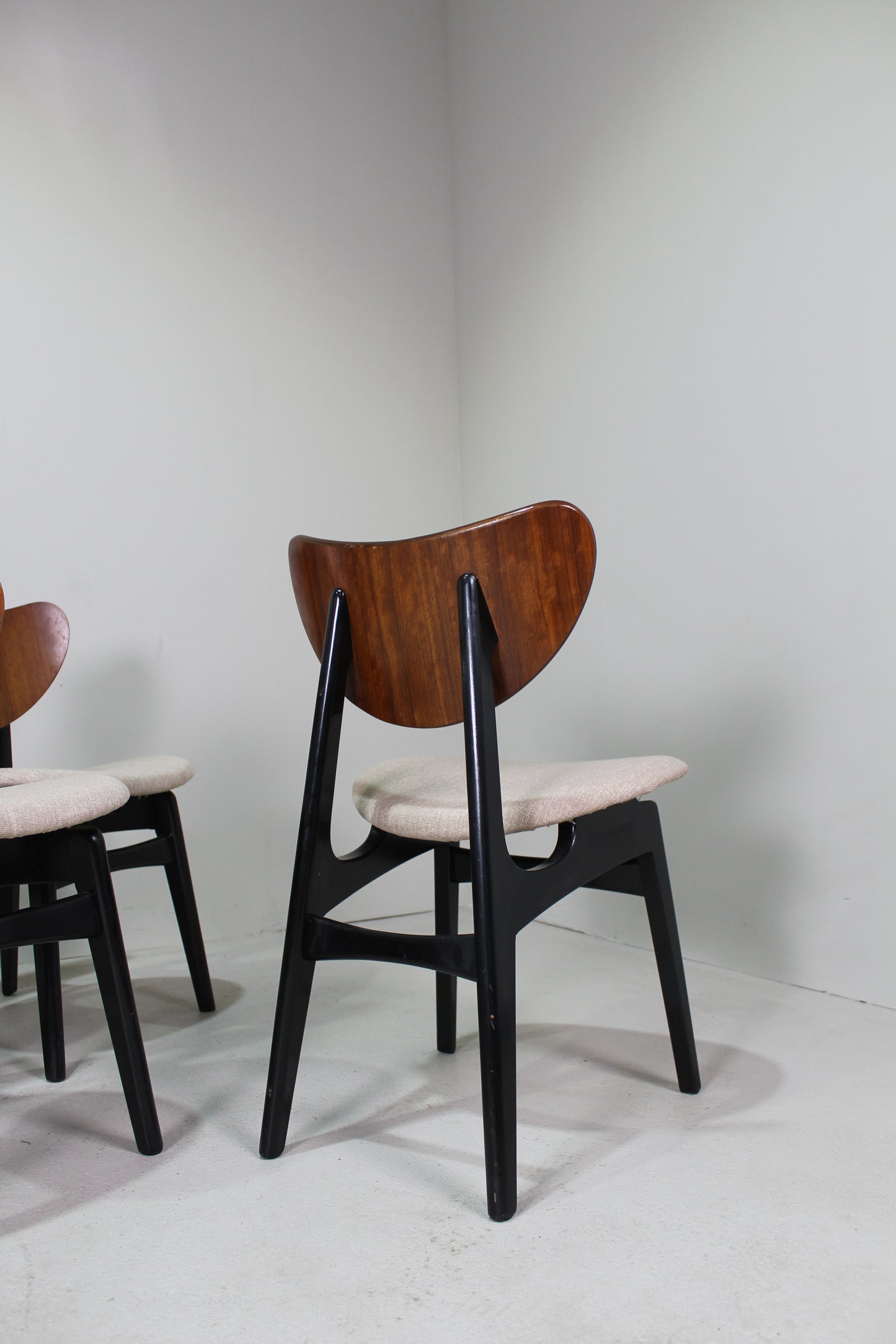 6x Vintage eetkamerstoelen G-plan, beige, jaren '60