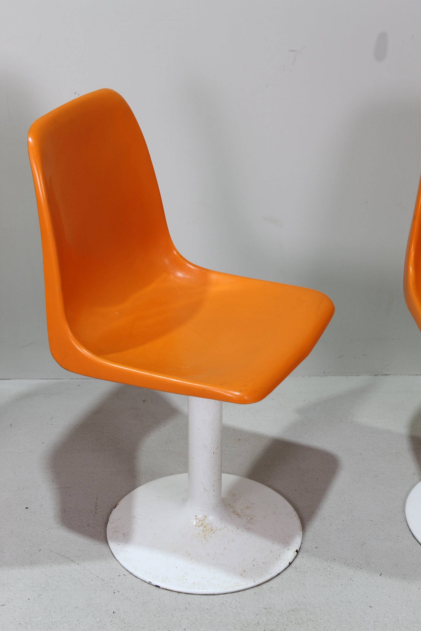Vintage seventies kuipstoel, eetkamerstoel - oranje