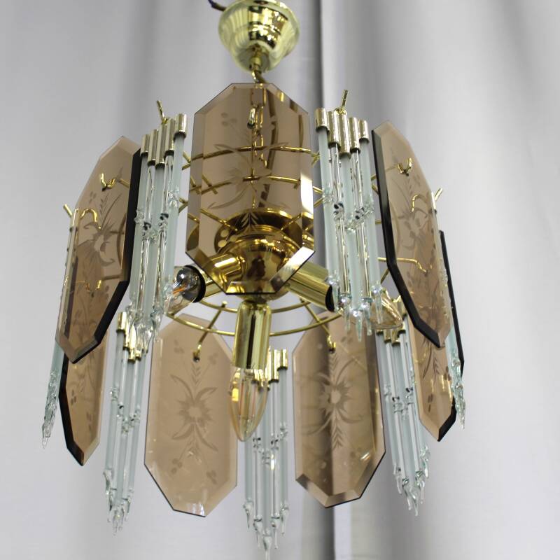 Vintage smoked glass lamp