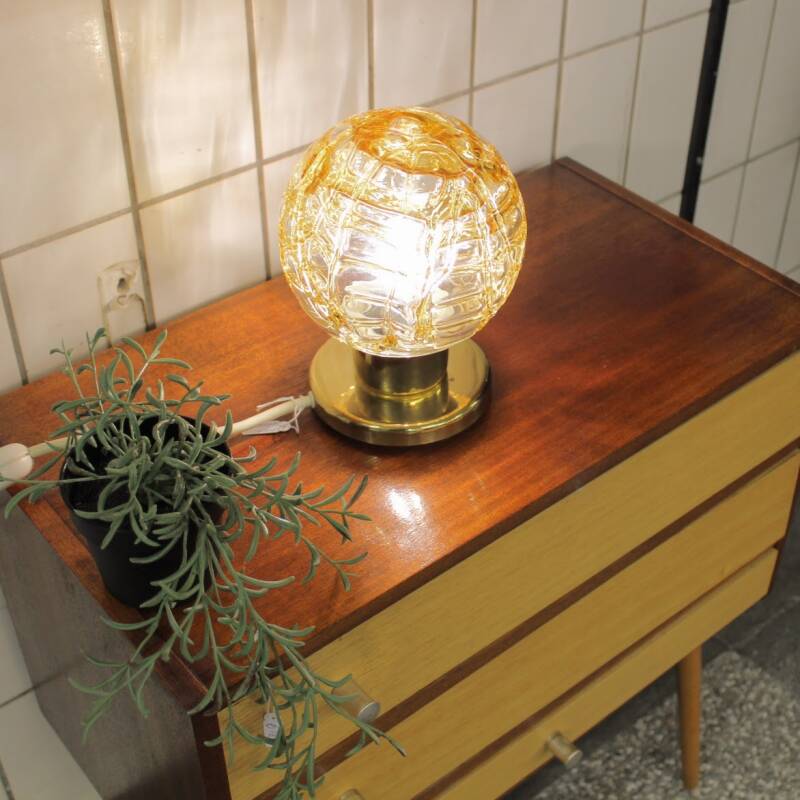 Vintage Doria tafellamp - amberkleurig