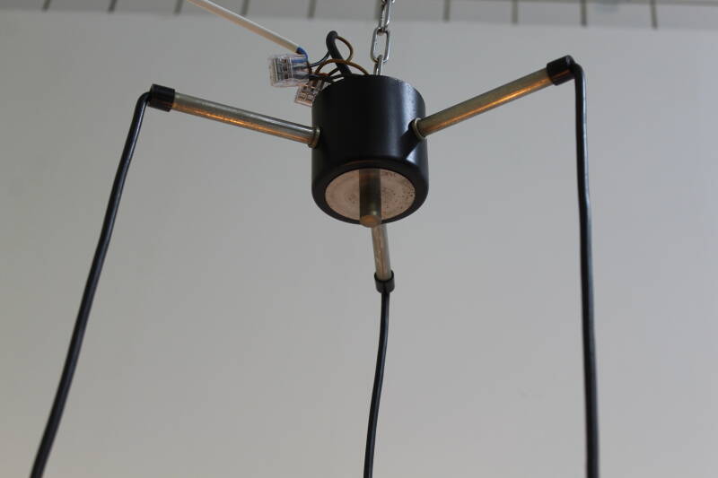 Vintage cascade lamp - transparant, hout, jaren '70 | 00942