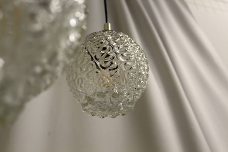 Vintage Kaskadenlampe - transparentes Pressglas