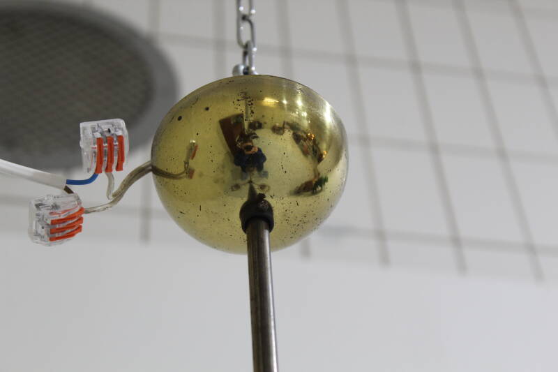 Vintage pendant lamp - 3 arms, brass 70s | 00976