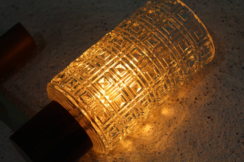 Vintage wall lamp - Wood, glass 1960s | 01076