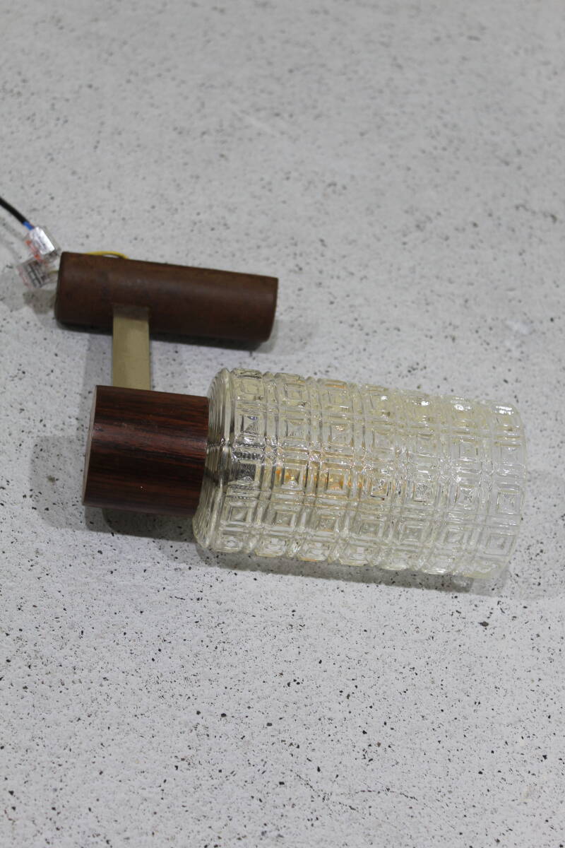 Vintage wall lamp - Wood, glass 1960s | 01076