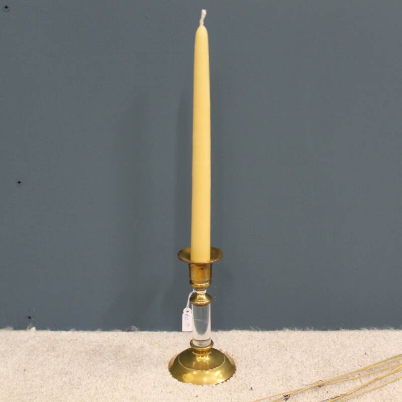 Vintage kandelaar - messing en glas