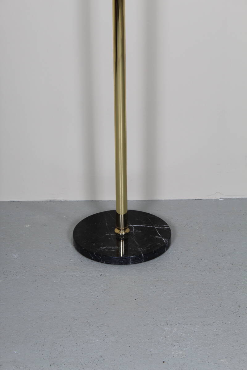 Vintage standing coat rack, wardrobe - brass, marble | 01392
