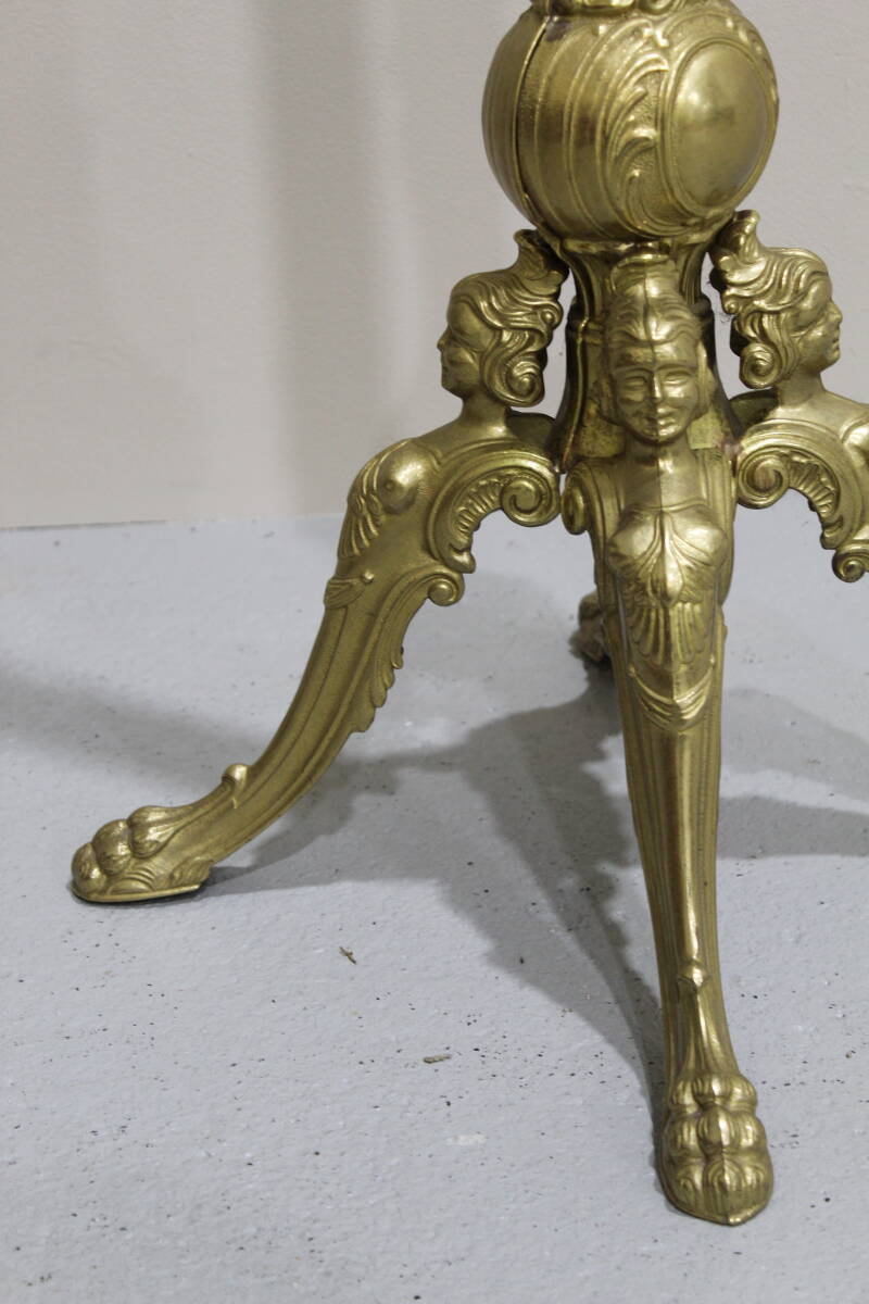 Vintage standing coat rack, wardrobe - brass, onyx | 01347
