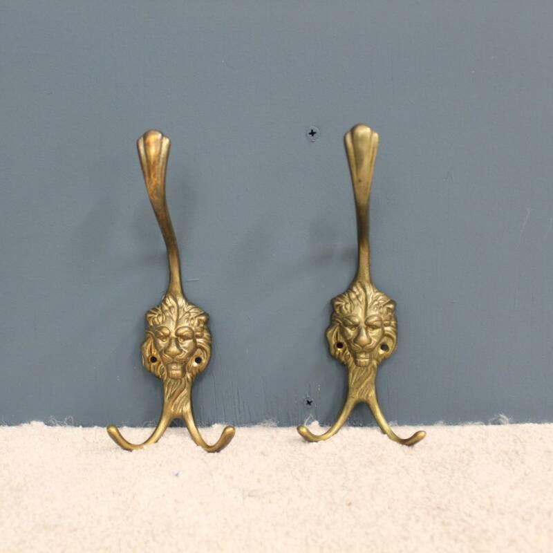 Vintage Garderobenhaken - Löwe, Messing