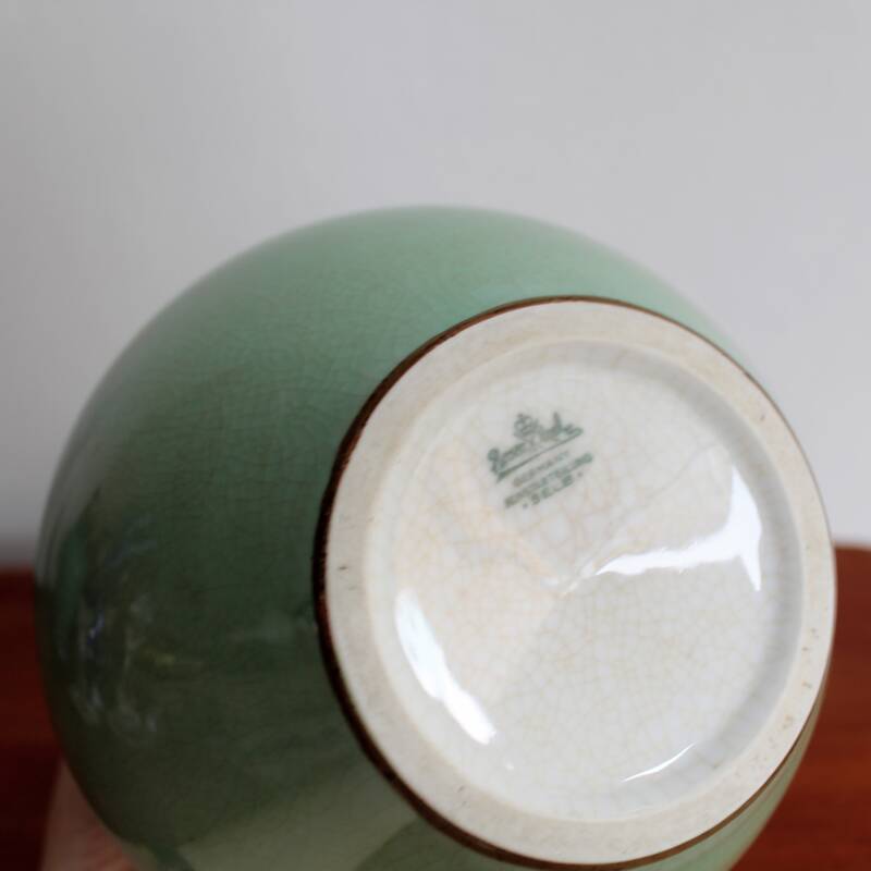 Vintage porcelain vase M - green
