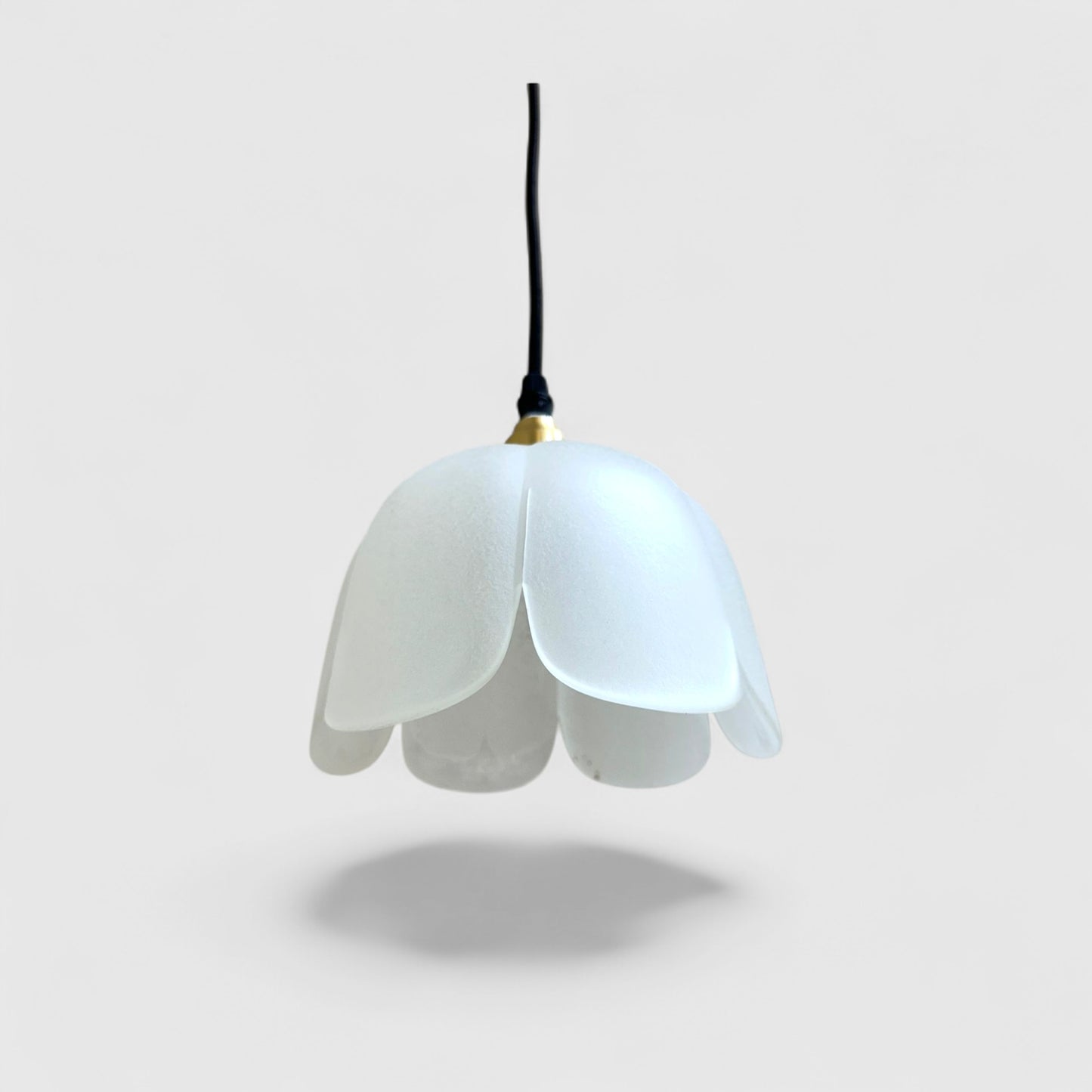 Vintage hanglamp - bloem, glas
