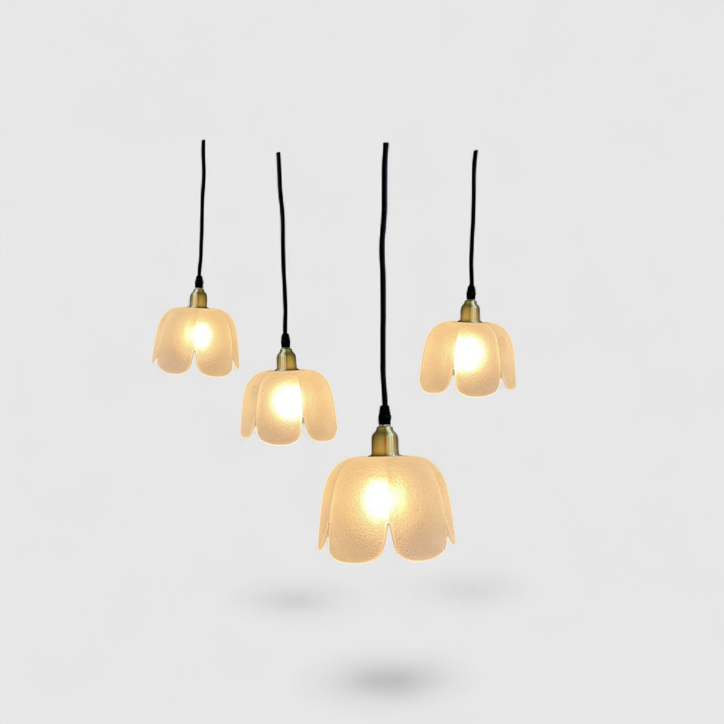 Vintage hanglamp - bloem, glas