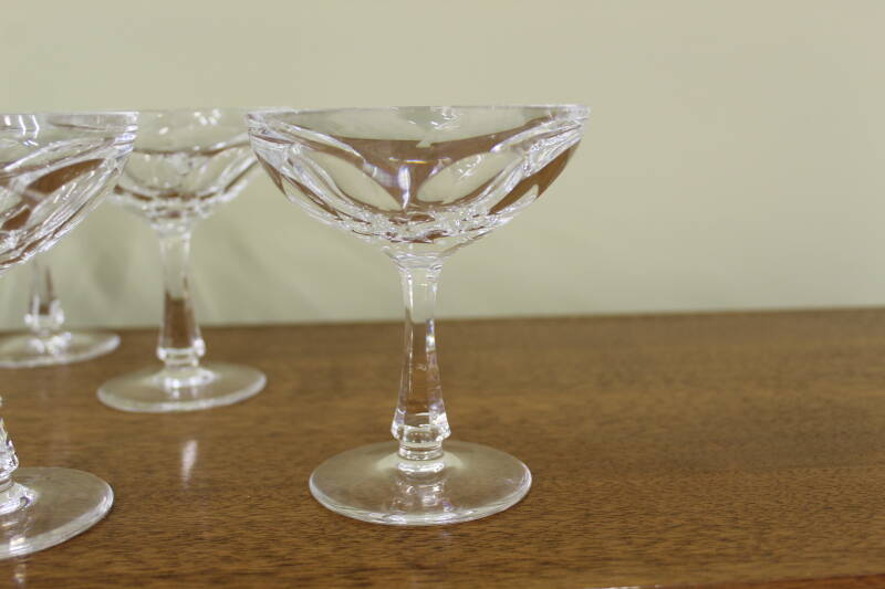 6x Vintage Kristall Champagnergläser, Cocktailgläser