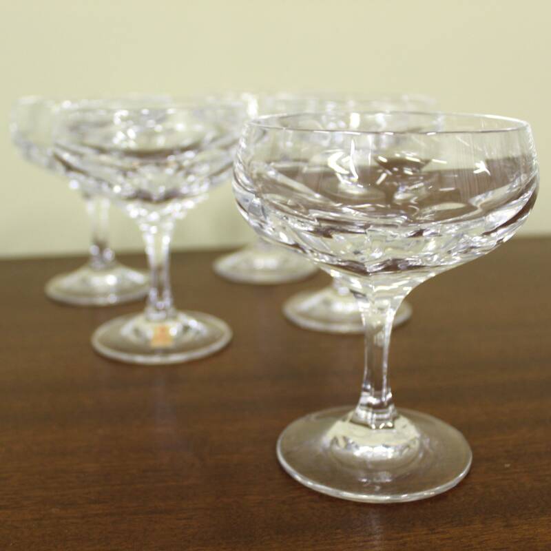 Vintage Crystal Champagne Coupes