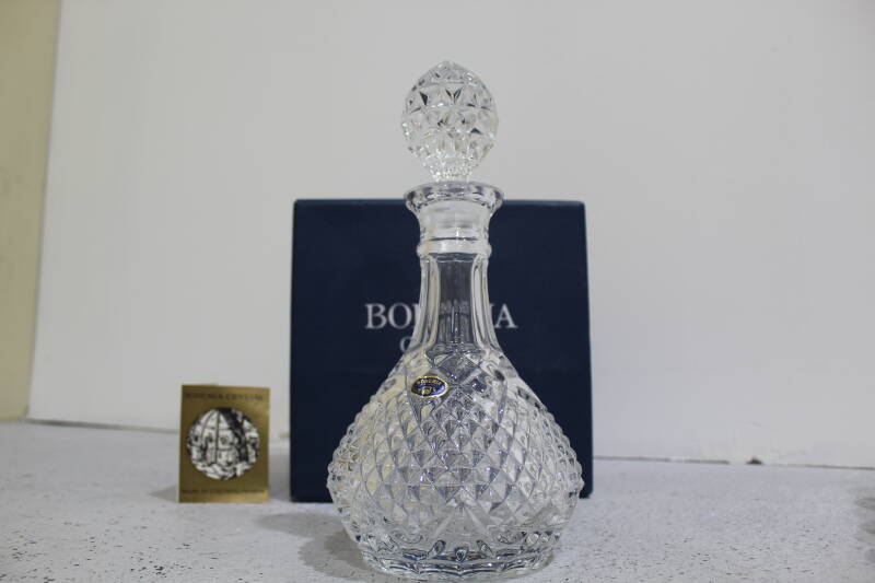 Vintage drankset kristallen karaf en whiskeyglazen - Bohemia Crystal | 01094