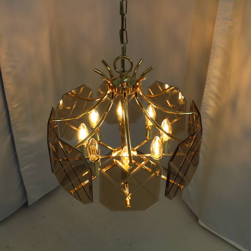 Vintage smoked glass lamp