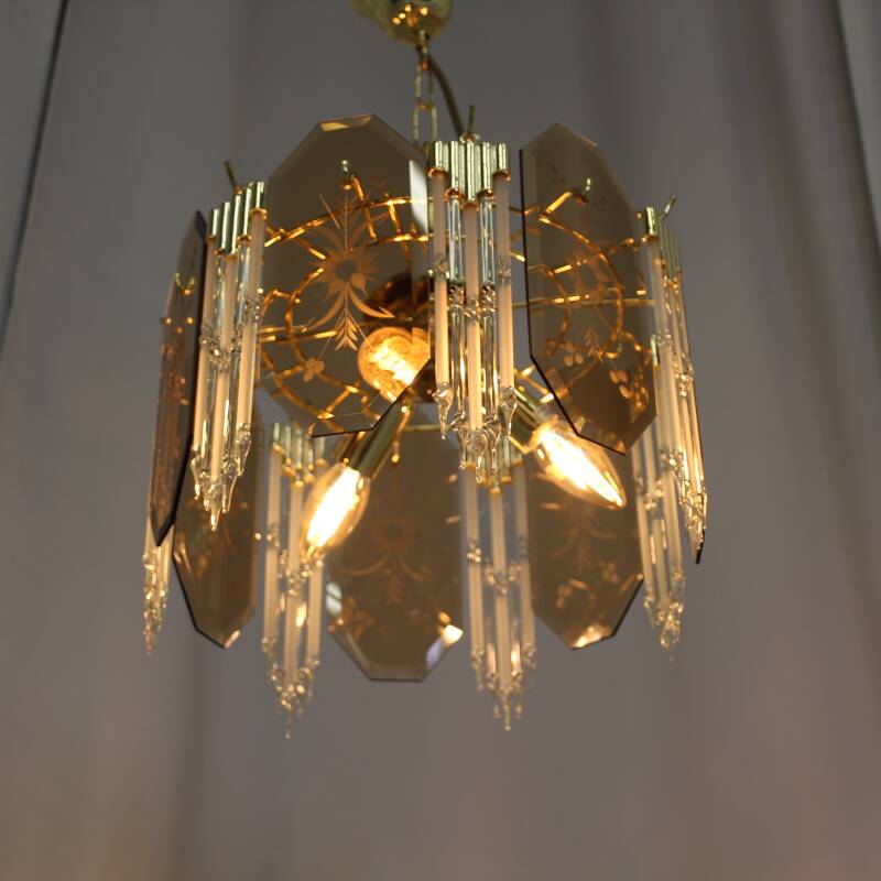 Vintage smoked glass lamp
