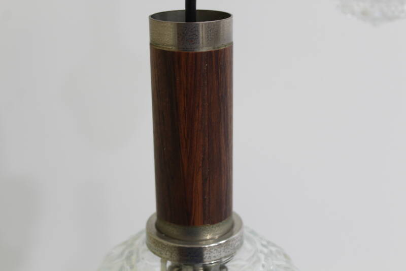 Vintage cascade lamp - transparant, hout, jaren '70 | 00942