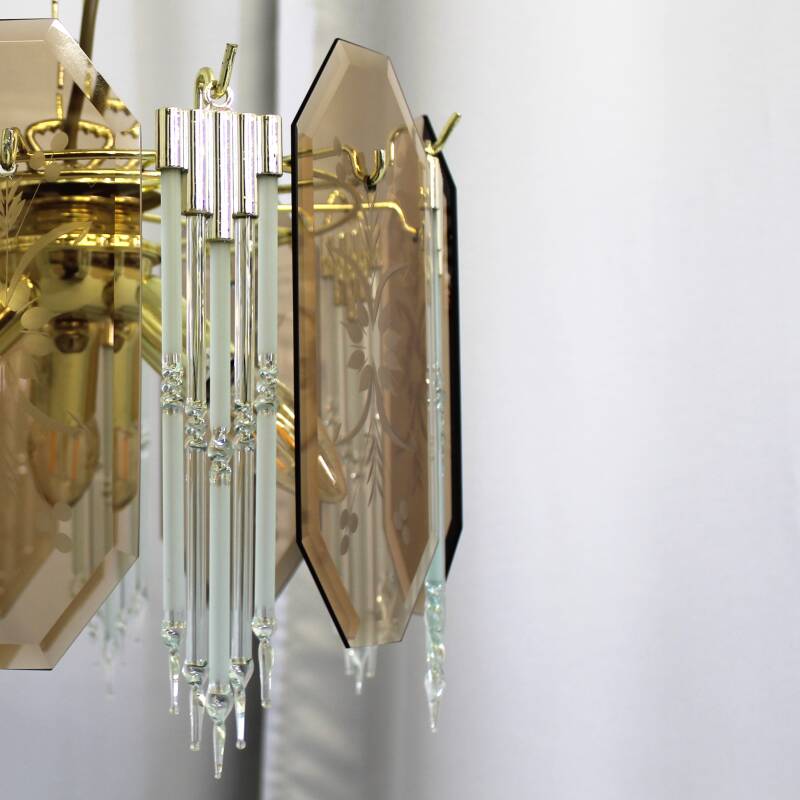 Vintage smoked glass lamp