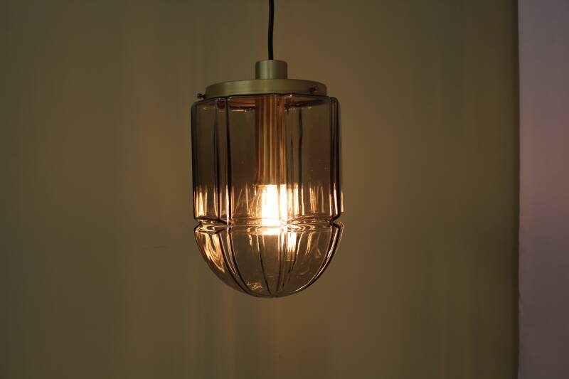 Vintage Peill & Putzler hanglamp - rookglas | 00748