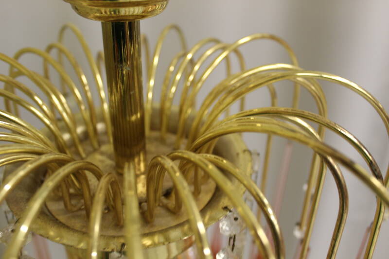 Vintage teardrop lamp - roze, goud jaren '70