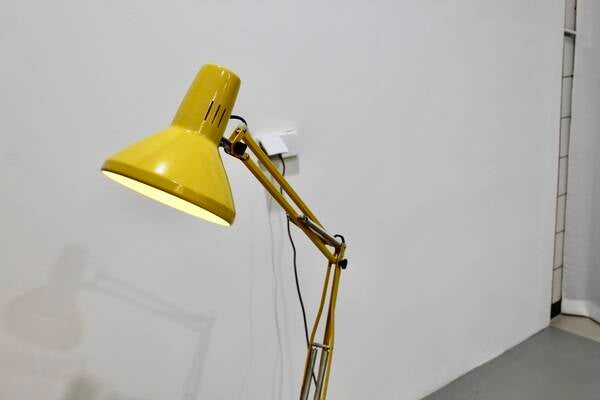Vintage gele bureaulamp, architectenlamp – LEDU, jaren ’70 | 01136