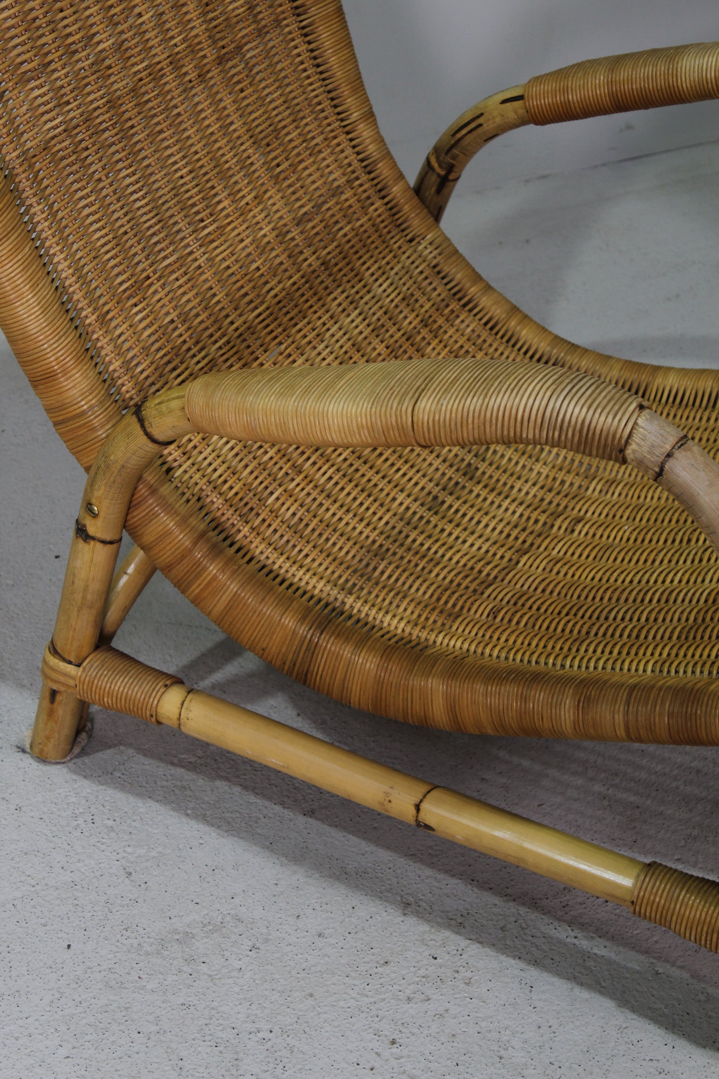 Vintage rieten fauteuil - Arco Schutzmarke