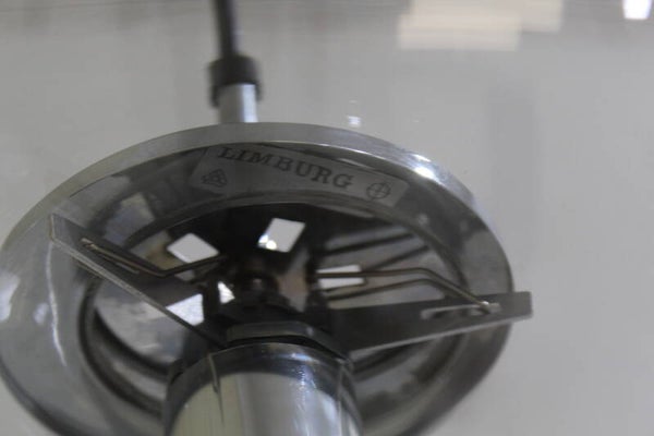 Vintage Glashütte Limburg Pendelleuchte - ovales Rauchglas, Chrom, 1960er | 01226