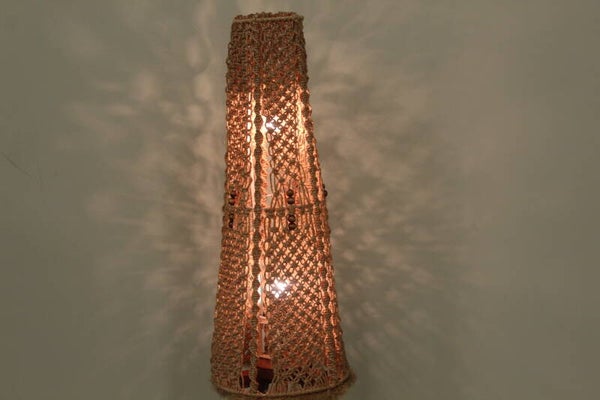 Vintage Stehlampe, Makramee