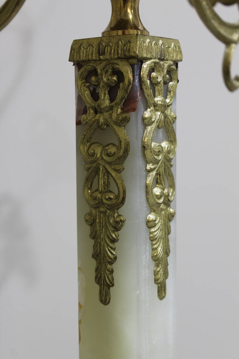 Vintage standing coat rack, wardrobe - brass, onyx | 01347