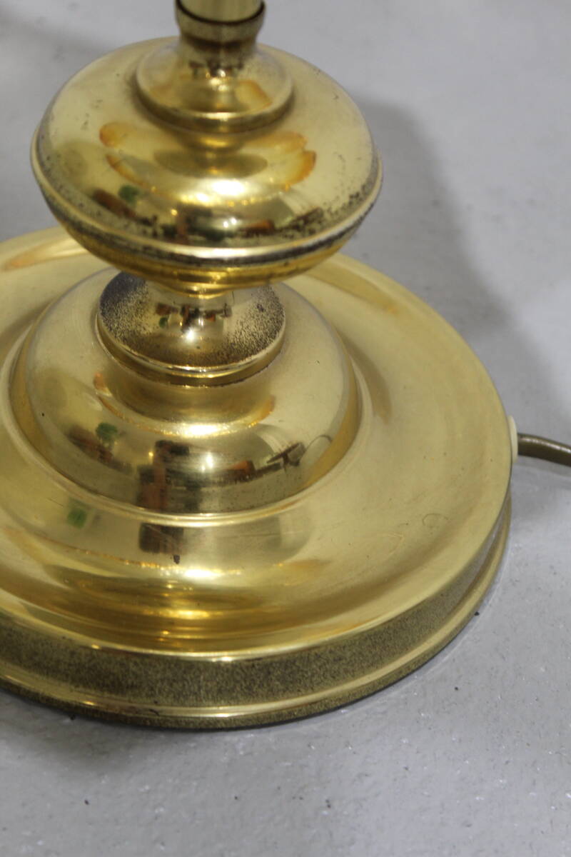 Vintage table lamp brass and glass - 70s | 01271