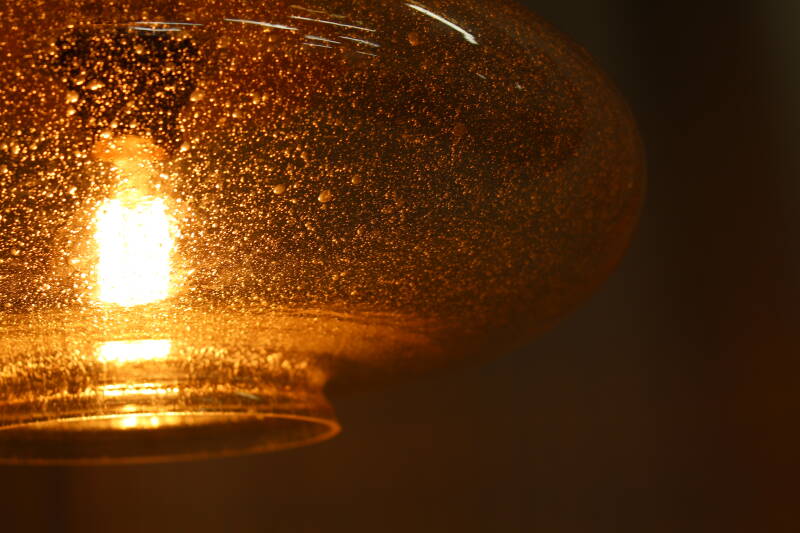 Vintage hanglamp AKA Leuchten, messing goud glas | 00790